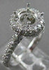ESTATE 1.20CTW DIAMOND PAVE 14K W GOLD ENGAGEMENT RING SEMI MOUNT SETTING #20096