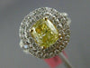 ESTATE LARGE GIA 2.16CT DIAMOND 18KT TWO TONE GOLD DOUBLE HALO ENGAGEMENT RING