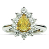 GIA WIDE 1.91CT WHITE & FANCY YELLOW DIAMOND 18KT TWO TONE GOLD ENGAGEMENT RING