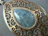 LARGE 1.2CT DIAMOND & AGATE & AQAUMARINE 14K WHITE & ROSE GOLD FILIGREE NECKLACE