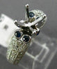 ESTATE .88CT DIAMOND & SAPPHIRE 14KT WHITE GOLD PAVE SEMI MOUNT ENGAGEMENT RING