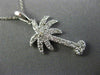 ESTATE .47CT DIAMOND 14KT WHITE GOLD 3D PAVE PALM TREE FLOATING PENDANT #26032