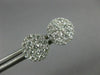 ESTATE LARGE 1.0CT DIAMOND 14KT WHITE GOLD SOLITAIRE HALO CLUSTER STUD EARRINGS