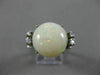 ESTATE LARGE 6.10CT DIAMOND & AAA OPAL 14KT WHITE GOLD 3D FILIGREE RING #26342
