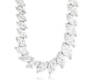 LARGE 7.0CT DIAMOND 14KT WHITE GOLD MARQUISE GRADUATING ETERNITY TENNIS NECKLACE