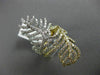 ESTATE MASSIVE 2.14CT DIAMOND 18K WHITE & YELLOW GOLD MULTI DOUBLE LEAF FUN RING