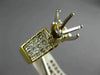 LARGE 1.80CT DIAMOND 18K 2 TONE GOLD PYRAMID SEMI MOUNT ENGAGEMENT RING #22413