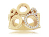 ESTATE LARGE .30CT DIAMOND 14KT YELLOW GOLD 3D ROUND MULTI CIRCULAR FUN RING