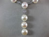 ESTATE LARGE .26CT DIAMOND & AAA PEARL 14KT WHITE GOLD 3D OVAL LARIAT NECKLACE