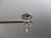 LARGE 4CT DIAMOND & AAA CEYLON SAPPHIRE 18KT WHITE GOLD OVAL HALO STUD EARRINGS