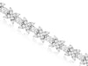 3.20CT DIAMOND 14KT WHITE GOLD ROUND MULTI FLOWER ETERNITY FUN TENNIS BRACELET