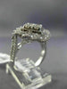 ESTATE EXTRA LARGE 2.24CT DIAMOND 18KT WHITE GOLD 3D FLOWER SQUARE ETOILE RING