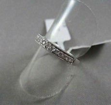 ESTATE NARROW MILGRAIN ROUND DIAMOND 14KT WHITE GOLD WEDDING ANNIVERSARY RING