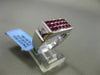 ESTATE 2.88CT DIAMOND & AAA RUBY 18KT WHITE GOLD 3D ETOILE RECTANGULAR MENS RING