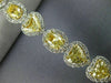 ESTATE LARGE 15.97CT WHITE & FANCY YELLOW DIAMOND 18K 2TONE GOLD TENNIS BRACELET