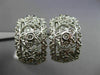 ESTATE LARGE 1.0CT DIAMOND 14KT WHITE GOLD 3D FLOWER CLIP ON HANGING EARRINGS