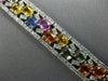 ESTATE WIDE 22.37CT DIAMOND & AAA MULTI COLOR SAPPHIRE 14KT WHITE GOLD BRACELET