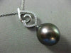 ESTATE .15CT DIAMOND 18KT GOLD AAA TAHITIAN PEARL OPEN FILIGREE FLOATING PENDANT