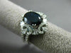 ESTATE LARGE 6.71CT DIAMOND & AAA SAPPHIRE 18KT WHITE GOLD 3D BALLERINA RING