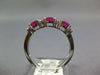 1.18CT DIAMOND & AAA RUBY 18K WHITE GOLD 3D OVAL & ROUND 3 STONE ANNIVERSARY ING