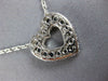 ESTATE LARGE 1.26CT DIAMOND & AAA SAPPHIRE 18KT WHITE GOLD OPEN HEART PENDANT