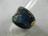 ESTATE 2.85CT BLACK DIAMOND & AAA MULTI COLOR SAPPHIRE 18KT GOLD BUTTERFLY RING