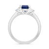 LARGE 2.58CT DIAMOND & AAA SAPPHIRE PLATINUM EMERALD CUT CLASSIC ENGAGEMENT RING