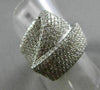 ESTATE LARGE 2.83CT DIAMOND 18KT WHITE GOLD 3D ZIG ZAG MICRO PAVE COCKTAIL RING