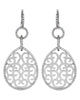 1.36CT DIAMOND 18KT WHITE GOLD 3D FILIGREE TEAR DROP LOVE KNOT HANGING EARRINGS