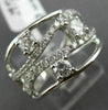 ESTATE WIDE .81CT ROUND DIAMOND 18KT WHITE GOLD 3D MULTI ROW ETOILE WAVE RING