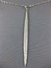 ESTATE LARGE .59CT DIAMOND 18KT WHITE GOLD ELONGATED MARQUISE SHAPE BAR PENDANT