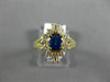 ESTATE WIDE 1.30CT DIAMOND & AAA SAPPHIRE 14KT YELLOW GOLD 3D FLOWER RING #9790