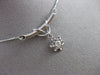ESTATE .10CT DIAMOND PLATINUM SOLITAIRE DROP FLOWER NECKLACE BEAUTIFUL!! #9487