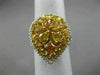EXTRA LARGE 4.2CT WHITE & INTENSE YELLOW DIAMOND 18K 2 TONE GOLD PEAR SHAPE RING