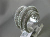 ESTATE MASSIVE 2.39CT DIAMOND 18K WHITE GOLD 3D MULTI ROW INTERTWINING LOVE RING