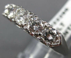 ANTIQUE LARGE 1.75CT DIAMOND PLATINUM FIVE STONE WEDDING ANNIVERSARY RING #22296
