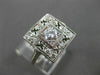 ANTIQUE LARGE .72CT OLD MINE DIAMOND PLATINUM FILIGREE SQUARE RING #19922