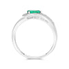 .55CT DIAMOND & AAA EMERALD 14KT WHITE GOLD PEAR SHAPE & ROUND ETOILE FUN RING