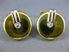 ESTATE .08CT DIAMOND 18KT WHITE & YELLOW GOLD 3D CLASSIC ROUND CUFFLINKS #167