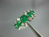 ESTATE 2.08CT DIAMOND & AAA EMERALD 14K WHITE GOLD PYRAMID ANNIVERSARY RING #828