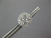 ESTATE LARGE 1.26CT DIAMOND 18K WHITE GOLD 3D ROUND CLUSTER FLOWER STUD EARRINGS