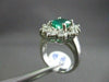 ESTATE LARGE 3.44CT DIAMOND & AAA COLOMBIAN EMERALD 18KT WHITE GOLD CLUSTER RING