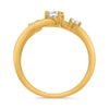 LARGE .64CT DIAMOND 14K YELLOW GOLD PEAR SHAPE EMERALD CUT INFINFINITY LOVE RING