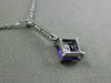 ESTATE 1.06CT DIAMOND & AMETHYST 14K WHITE GOLD 3D ELONGATED FLOATING PENDANT
