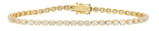 3.0CT DIAMOND 14KT YELLOW GOLD 3D ROUND 4 PRONG ETERNITY CLASSIC TENNIS BRACELET