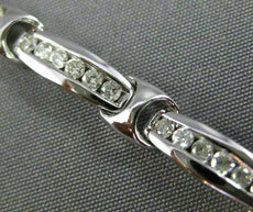 ESTATE 1.75CT DIAMOND 18KT WHITE GOLD 3D CLASSIC 6 STONE CHANNEL TENNIS BRACELET