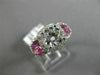 ESTATE WIDE 1.68CT DIAMOND & AAA PINK SAPPHIRE 14K WHITE GOLD 3D ENGAGEMENT RING