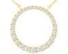 LARGE 1.0CT DIAMOND 14KT YELLOW GOLD CLASSIC CIRCLE OF LIFE GRADUATING NECKLACE