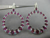 LARGE 10.57CT DIAMOND & AAA BLUE TOPAZ AMETHYST 14KT WHITE GOLD HANGING EARRINGS
