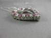 ESTATE .75CTW DIAMOND RUBY 14KT WHITE GOLD OPEN HEART PENDANT + CHAIN G VS #9994
